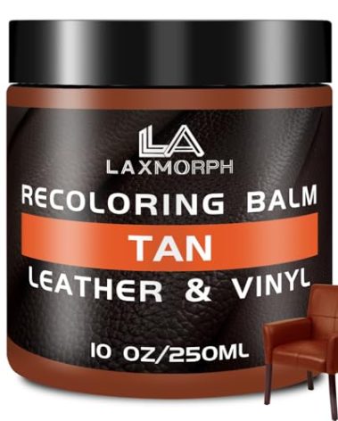 Laxmorph Leather Recoloring Balm Tan Leather Color Restorer for Couches,Leather Dye Paint Leather Color Restorer Leather Fade Scratch Repair for Car Seats Furniture Shoes Boots Purse Jacket Belt