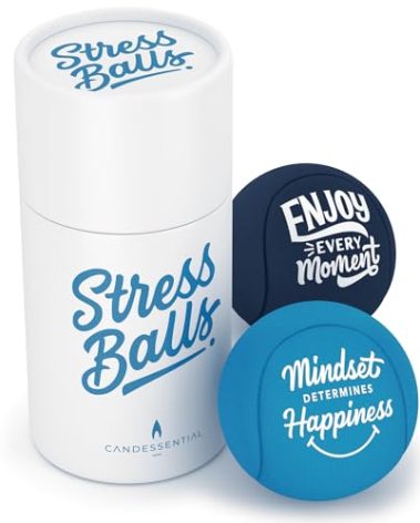 Candescent Stress Balls - Hand Therapy Relief for Anxiety, Fidget, Tension, Exercise Strengthener - Motivational Toys for Adults & Kids - Set of 2 (Crystal Blue, Ocean Blue)