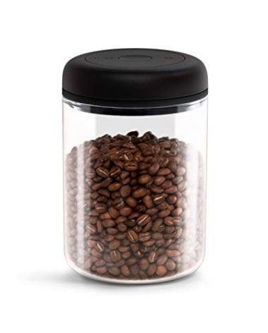 Fellow Atmos Vacuum Coffee Canister & Food Storage Container - 1.2 Liter Canister holds up to 16 oz of Coffee Beans - Airtight Food Storage Containers - Coffee Containers - 1.2 Liter - Clear Glass
