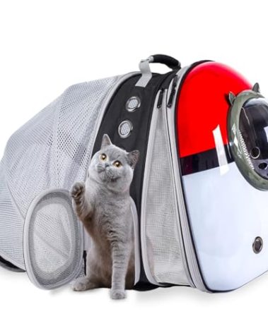 LAIRIES Dual Expandable Cat Backpack Front & Back Extension Pet Backpack Carrier, Fit up to 20 lbs, Bubble Capsule Dog Backpack Travel, Hiking & Outdoor Backpack…