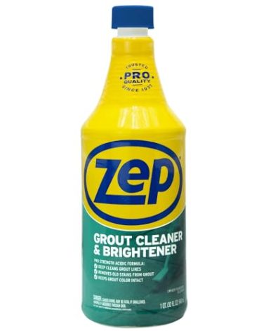 Zep Grout Cleaner and Brightener - 32 Ounce (1 Bottle) - ZU104632 - Deep Cleaning Formula Removes Old Stains From Grout
