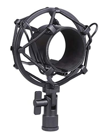 Koolertron Microphone Shock Mount,Mic Clip Holder,Universal 50MM Anti-Vibration Mic Holder for 48MM-54mm Diameter Studio Condenser Mic (Black)