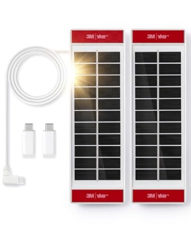 JaeJaes 2PCS Solar Panels 1.3 Watt 5.5 Volt for Motorized Blinds, USB-C Plug Mobile Power Mounted on Windows