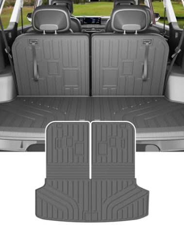 xipoqix Cargo Mat Compatible with 2024 2025 2026 Kia EV9 Cargo Liner Trunk Mat Backrest Trunk Liner Replacement for 2024 2025 2026 Kia EV9 Accessories