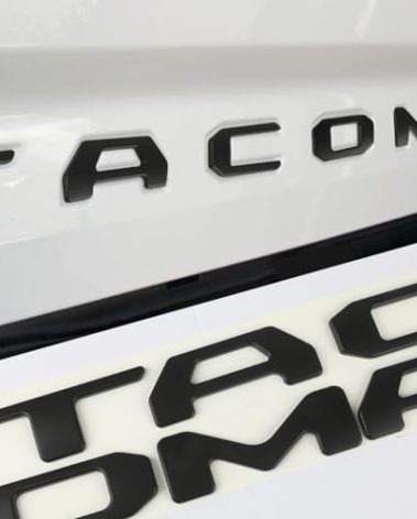 Tailgate Insert Letters Compatible with Tacoma 2024 2025 3D Emblems with Strong Adhesive Matte Black