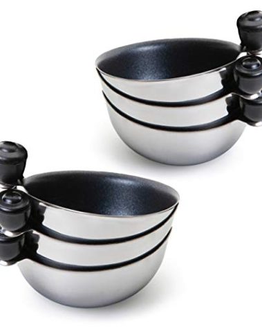 Eggssentials Egg Poacher Replacement Spare Stainless Steel 68mm in Diameter Anti-Stick PFOA Free Individual Removable Poaching Cups (6)