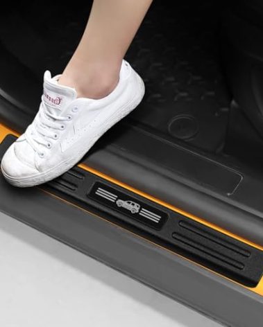 Hellet 4PCS Car Door Sill Protector for Ford 2021-2025 Bronco Sport Accessories Matte Black ABS Plastic Material Full Coverage Door Entry Guards