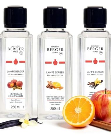 MAISON BERGER Lampe Berger Fragrance Trio Refill for Home Fragrance Oil Diffuser - 3 x 8.45 Fluid Ounces - 3x250 milliliters (Trio Warm)