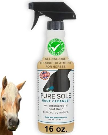 Pure Sole Thrush Treatment for Horses Hoof Spray Hoof Cleanse | All Natural Spray for A Healthy Horse Hoof, Use for White Line, Abscess Treatment, Cracks, and Hoof Wall Separation - 16 oz.