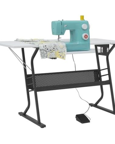 Sew Ready Eclipse Hobby/Sewing Craft Table, Black/White