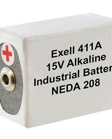 Exell 411A Alkaline 15V Battery Replaces NEDA 208, 10F20, BLR121, 411A ANSI 208 BA 331/U Burgess K10 Burgess U10 Eveready 10F20 Eveready B121 Eveready BLR121 Mallory M121 NEDA 208 RCA VS082