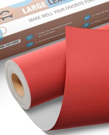 Leather Repair Kit for Furniture 16"x 31.5" Leather Tape Repair Patch Self Adhesive Sofa Vinyl Repair Patch Kit for Car Seat,Couch,Boat Seat,Chair - Red