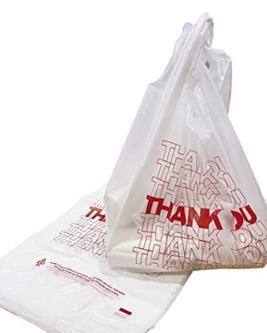 TashiBox 308 Ct plastic bags/Shopping Bags/Thank You Bags/Reusable and Disposable Grocery Bag - Measures 11.5" X 6.25" X 21", 15mic, 0.6 Mil