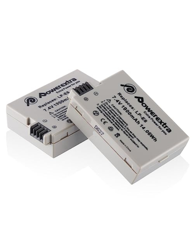Powerextra 2-Pack LP E8 Battery Compatible with Canon LP-E8 Battery for Canon EOS 650D 600D 550D, Kiss X7i X6i X4 X5 X6, Rebel T3i, T2i, T4i, T5i, LC-E8E