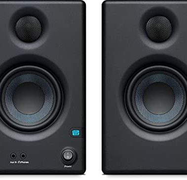 PreSonus Eris E3.5-3.5" Near Field Studio Monitors (Pair) – Powered Desktop Speakers for Music Production, Studio-Quality Recording, and Active Media Reference