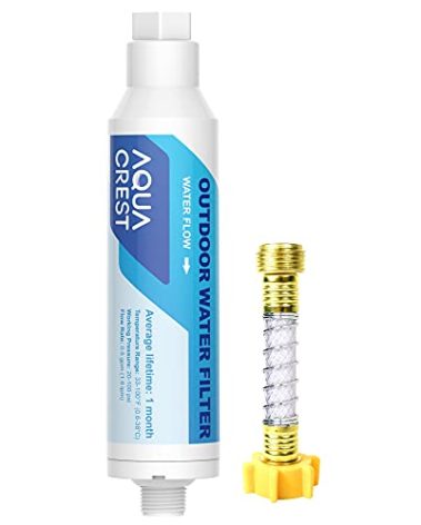 AQUA CREST Inline Water Filter, Dedicated for Car Washing, Yard Cleaning, Reduce Hard Water Spots, Soften Water, Upgraded Formula with 1 Flexible Hose Protector