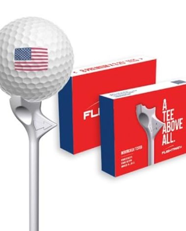 FLIGHTPATH Premium Golf Tees - Durable Plastic Golf Tee Designed to Enhance Golf Shot Distance & Precision - Robotically Tested to Reduce Ball Spin - USGA Approved (2 Packs of 8, 3.25“)