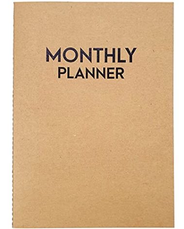 Undated Big Large Monthly Planner - Blank Calendar Book and Organizers 8.5 x 11 Inches - Kraft