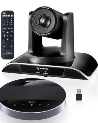 20x Zoom Conference Room Camera System TONGVEO All-in-1 Video and Audio Conferencing System 20X Optical Zoom USB3.0 HDMI PTZ Camera and Conference speaker with microphone Bundle for large Meeting Room