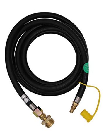 METER STAR 12 Ft Quick Connect Liquid Propane Hose for RV to Hook Up Portable Camping BBQ Grill,Quick-Change Connection Convert to 3/8“ Female Flare Hose for 1lb Tank Regulator
