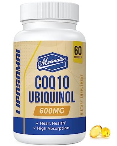 Mecinalis Liposomal CoQ10 Ubiquinol 600mg Softgels|Superior Absorption Ubiquinol CoQ10 Supplement|Powerful Active Antioxidant Form of Coenzyme Q10|Heart Function & Energy Production|60 Softgels