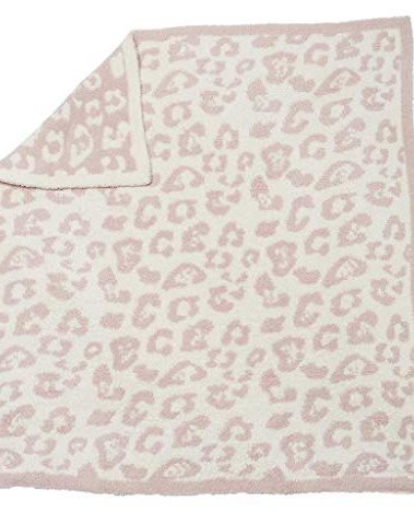 Barefoot Dreams CozyChic in The Wild Baby Blanket, Dusty Rose/Cream
