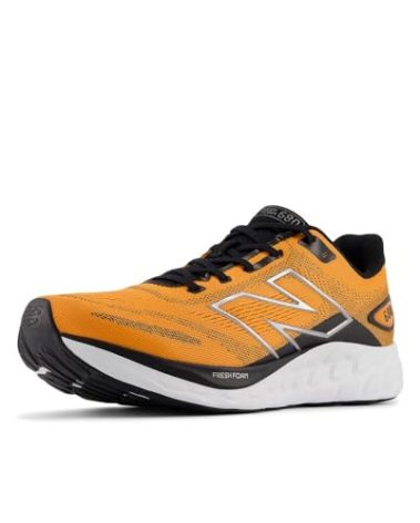 New Balance Men's Fresh Foam 680 V8 Running Shoe, Sizzle/Black/Dark Silver Metallic, 9 Wide
