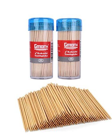 Gmark Premium 4" Kokeshi Toothpicks Skewers 500ct (2 Packs of 250) Extra long toothpicks for appetizers GM1034