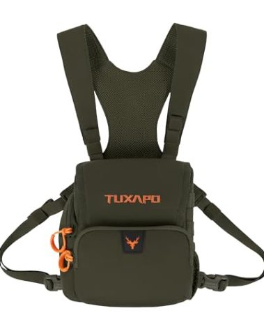 Tuxapo Binocular Harness Chest Pack with Rangefinder Pouch Bino Case for Hunting Hiking Shooting
