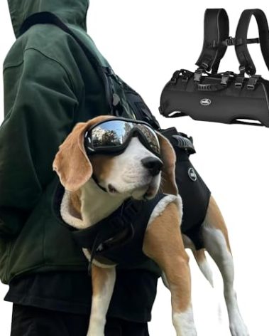 wakytu Dog Lift Harness Sling Carrier for Dogs Hind Leg Stair Support Old, Disabled, Joint Injuries, Arthritis, Rehabilitation Nail Trimming, Large Dogs Up and Down Stairs, Cars(33-66 LBS)