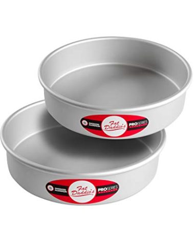 Fat Daddio's Anodized Aluminum Round Cake Pans, 2 Piece Set, 8 x 2 Inch