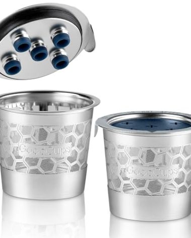 2 Stainless Steel Reusable K Cups for Keurig K Supreme, K Supreme Plus, K Slim, K-Duo Hot & Iced with Multistream Technology - 2 Refillable Kcups Coffee Filters for Keurig Coffee Makers
