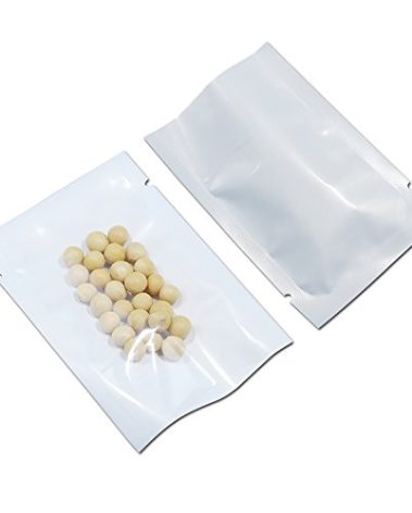 PABCK 300 Pack 5.5x7.9 inch (Usable Size 5.1x7.5 inch) White Clear Front Open Top 2.8mil Plastic Vacuum Pouch Heat Sealable Bags for Food Storage Packets Mini Sample with Tear Notches