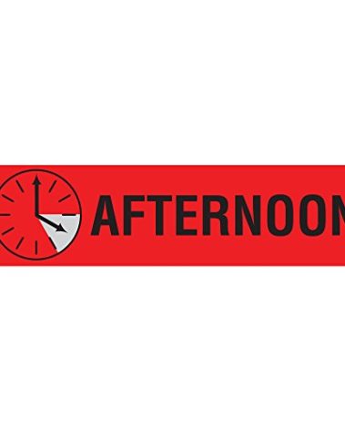 Pharmex 1-681 "Afternoon" Permanent Paper Label, 1 9/16" x 3/8", Red, Pack of 1000