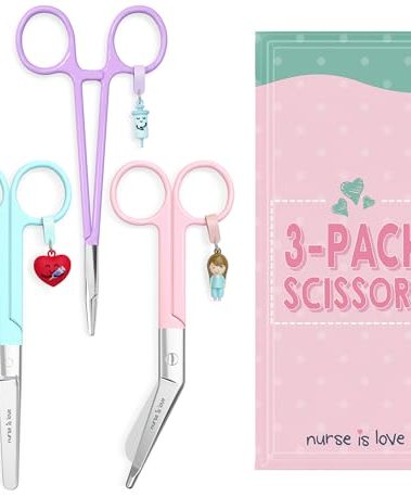 Lister Nursing Scissors 5.5 Inch - Medical Bandage Shears for Wound Care & Veterinary Use - Round Tip Stainless Steel