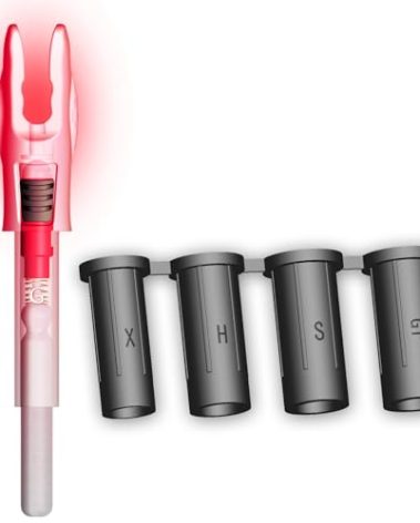 CosiComu 6PCS G Lighted Nocks for Arrows with .165 .204 .233 .244 .246 Inside Diameter with X, H, S, GT Bushings LED Light up Knocks (Red)
