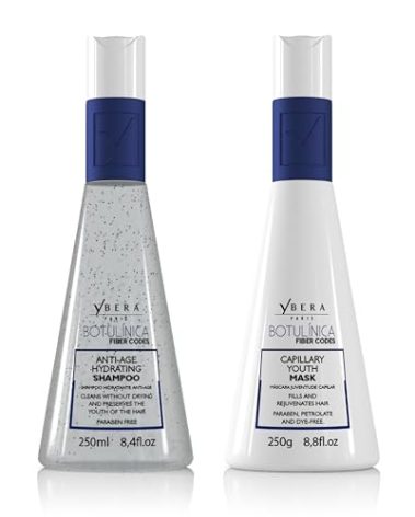 Ybera Paris Botulinum Capillary Home Care Duo Shampoo 8.4 Oz & Force Mask 8.8 Oz | Removes Volume & Rough Ends | Stimulates Keratin Production | Grape Scent | All Hair Types