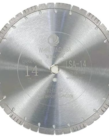 Whirlwind USA LSS Upgraded Version 14 inch Diamond Saw Blade Dry or Wet Cutting for Concrete Stone Brick Masonry,1"-20mm Arbor with 14 mm Segment