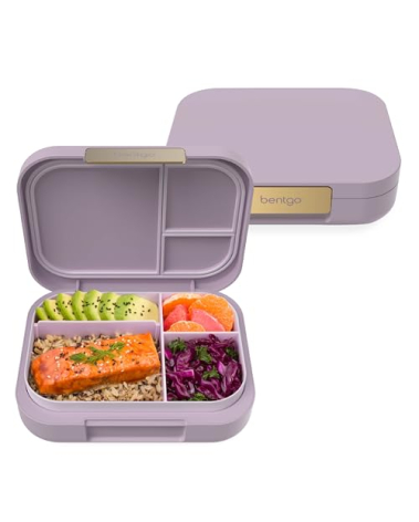 Bentgo Modern - Adult & Teen Bento Lunch Box; 3-4 Compartments, Leak-Resistant, 5.5 Cup Capacity/44 fl oz, Improved Locking Clips, Reusable, BPA-Free, Dishwasher/Microwave Safe Tray (Orchid)