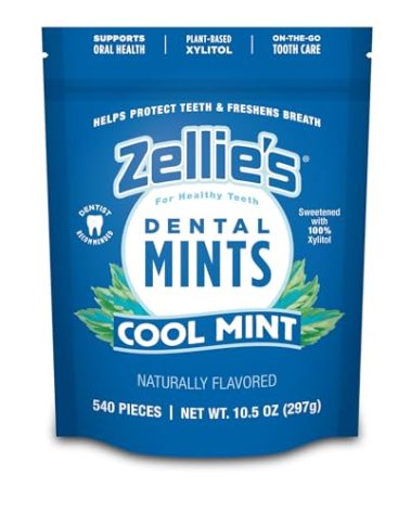 Zellie's | 100% Xylitol Cool Mint Breath Mints | No Aspartame, Gluten Free, Vegan & Kosher (540 Count - Pack of 1)