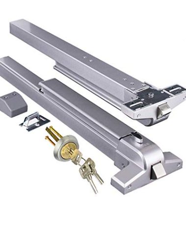 COOLOUS Door Push Bar Panic Exit Device with Exterior Lever Emergency Lock Stainless Steel Commercial Emergency Panic Exit Bar Handle Hardware for Metal Wood Door