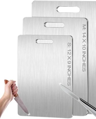 Titanium Cutting Board - 2025 New Upgrade 100% Pure Titanium Cutting Boards for Kitchen Double Sided Non Toxic Titanware Cutting Board,Hygiene Durable Dishwasher Safe Chopping Board (12"L x 9"W)