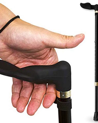 RMS Left Hand Walking Cane with Palm Grip Orthopedic Handle - Fit Individual's Palm Naturally - Ideal for Arthritis or Carpal Tunnel Syndrome