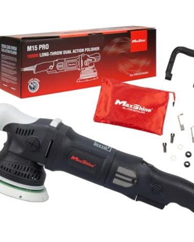 Maxshine M15 Pro Dual Action Polisher | 15mm Throw, 5" Backing Plate, 1000W, Black | Variable Speed, Ergonomic Grip, Low Vibration | For Car Detailing and Paint Correction