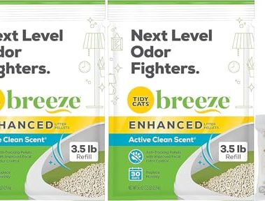 Aurora Pet Bundle (2) Tidy Cat Breeze Enhanced Active Clean Scent Cat Litter Pellets, Refill 3.5 lb with Aurora Pet Wet Wipes