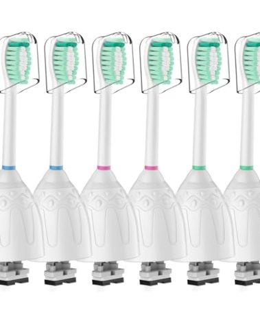 Toothbrush Heads for Philips Sonicare Replacement Brush Heads Medium Soft Dupont Bristles Electric Toothbrush Replacement Heads Fit E-Series Essence Xtreme Elite Advance and CleanCare, 6 Pack