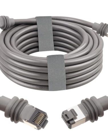MOOKEERF 20FT Starlink Gen 3 Cable for Starlink Standard Generation 3,Cat 6 26AWG Pure Copper Waterproof Satellite Replacement Standard V3 Cable for Rectangular Satellite Gen 3-20 Foot,Grey