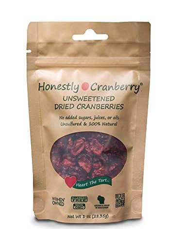 Honestly Cranberry - Unsweetened Dried Cranberries - No Added Sugars, Juices, or Oils - Non-GMO - Wisconsin Grown (1 oz)