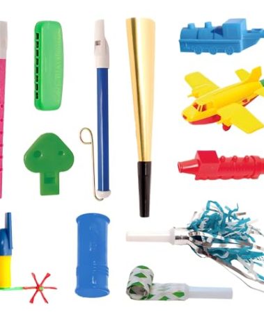 TalkTools Horn Kit | Oral Motor Placement Therapy | Improve Speech, Tongue Lip Placement | Reduce or Eliminate Drooling | Abdominal Grading | Controlled Oral Airflow, and Speech Clarity - 12 Tools