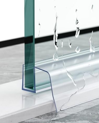 FCSOTSPS Sliding Shower Door Bottom Seal, 2 PCS 5/16" x 36" Sliding Shower Door Sweep for 5/16 Inch Glass, Frameless Glass Door Seal Strip Stop Shower Leaks and Create a Water Barrier